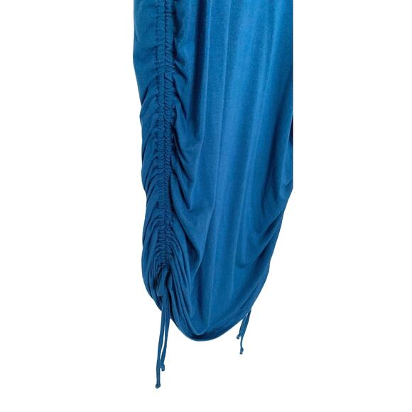 MELROSE & MARKET MIDI BODYCON DRESS, WOMENS, L, BLUE, DRAWSTRING RUCHING - Picture 4 of 10